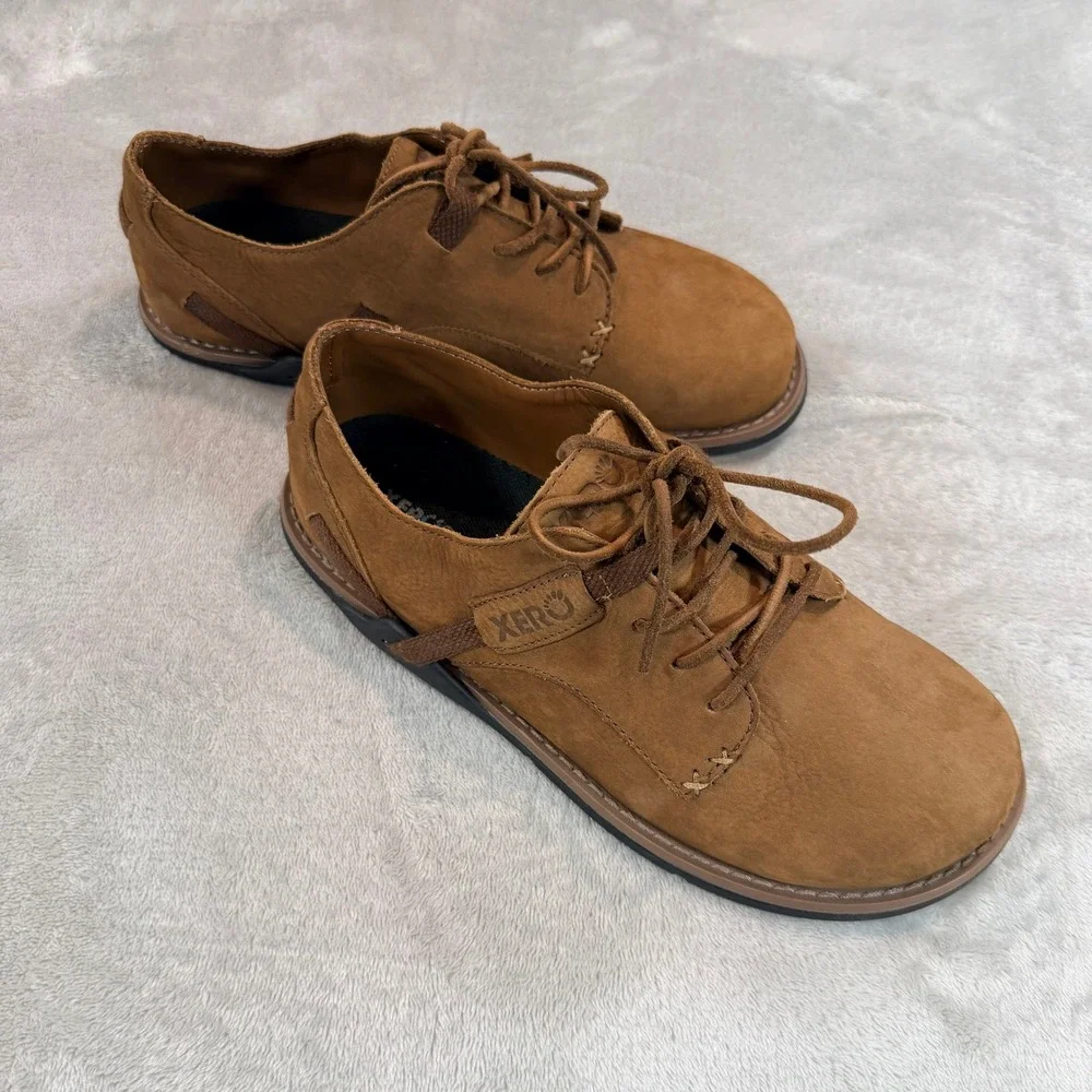 Xero‎ Shoes Mens Alston Barefoot Leather Oxford Dress Shoes Brown 7.5
